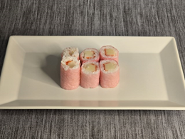 9. Hosomaki: Papier sojowy, ryż, surimi, sos śliwkowy 