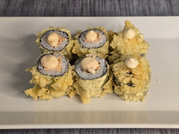 6. Hosomaki w tempurze: Grillowany łosoś